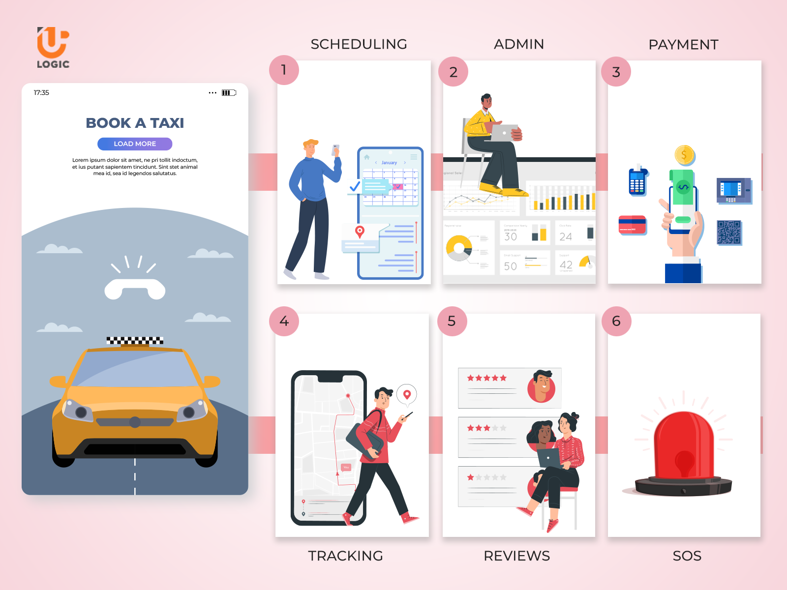 App di prenotazione di taxi uplogic media 3