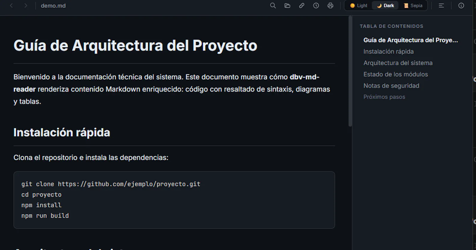 DBV Markdown Reader screenshot 5