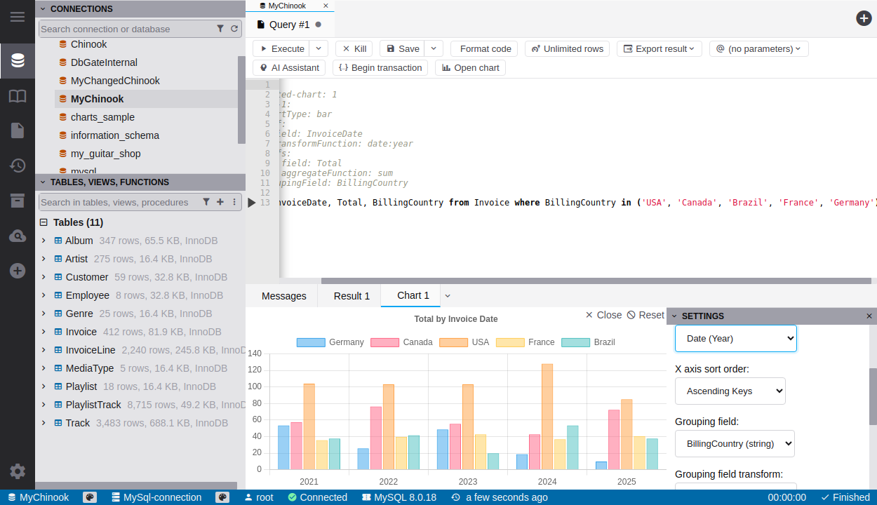 DbGate 7.0 - Screenshot 3 showing product features and functionality