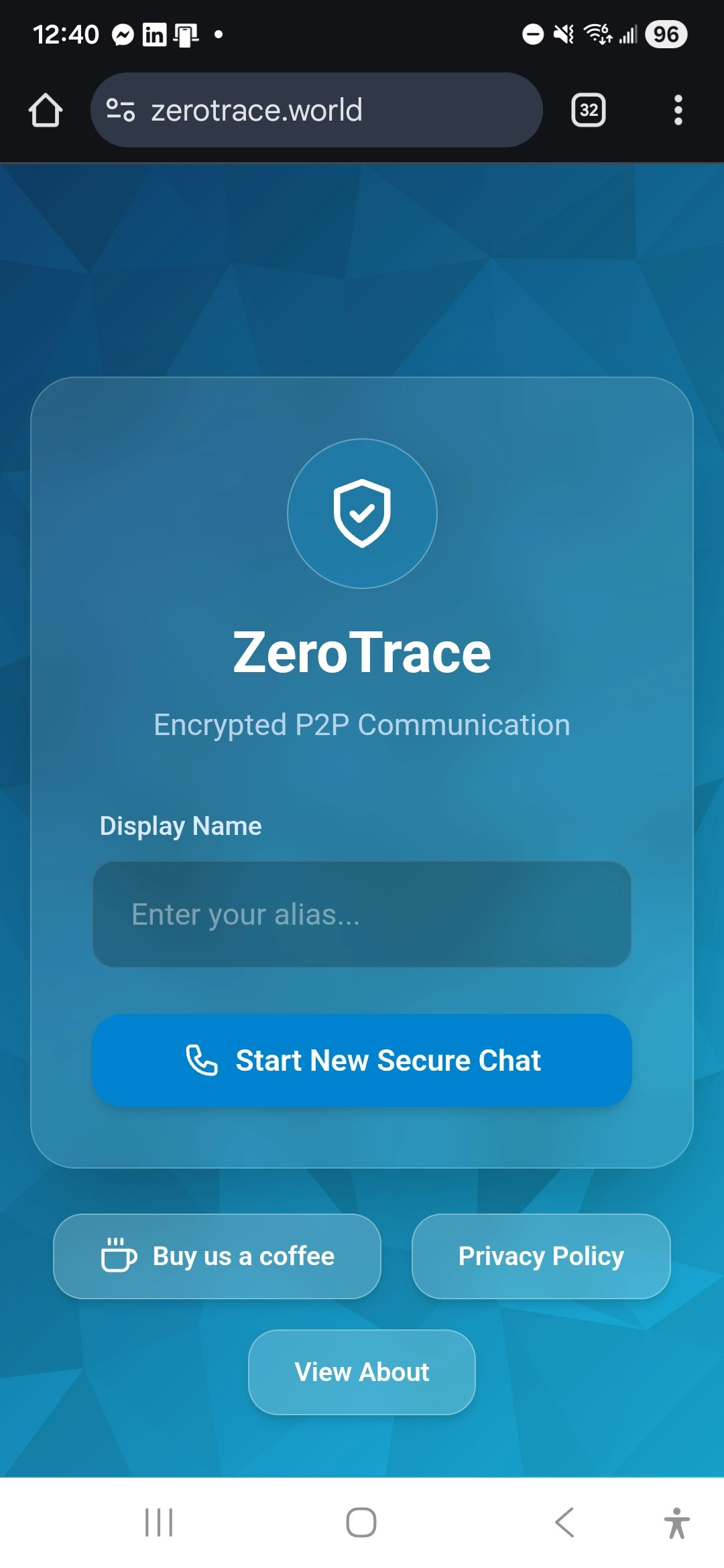 ZeroTrace Encrypted P2P Chat gallery image
