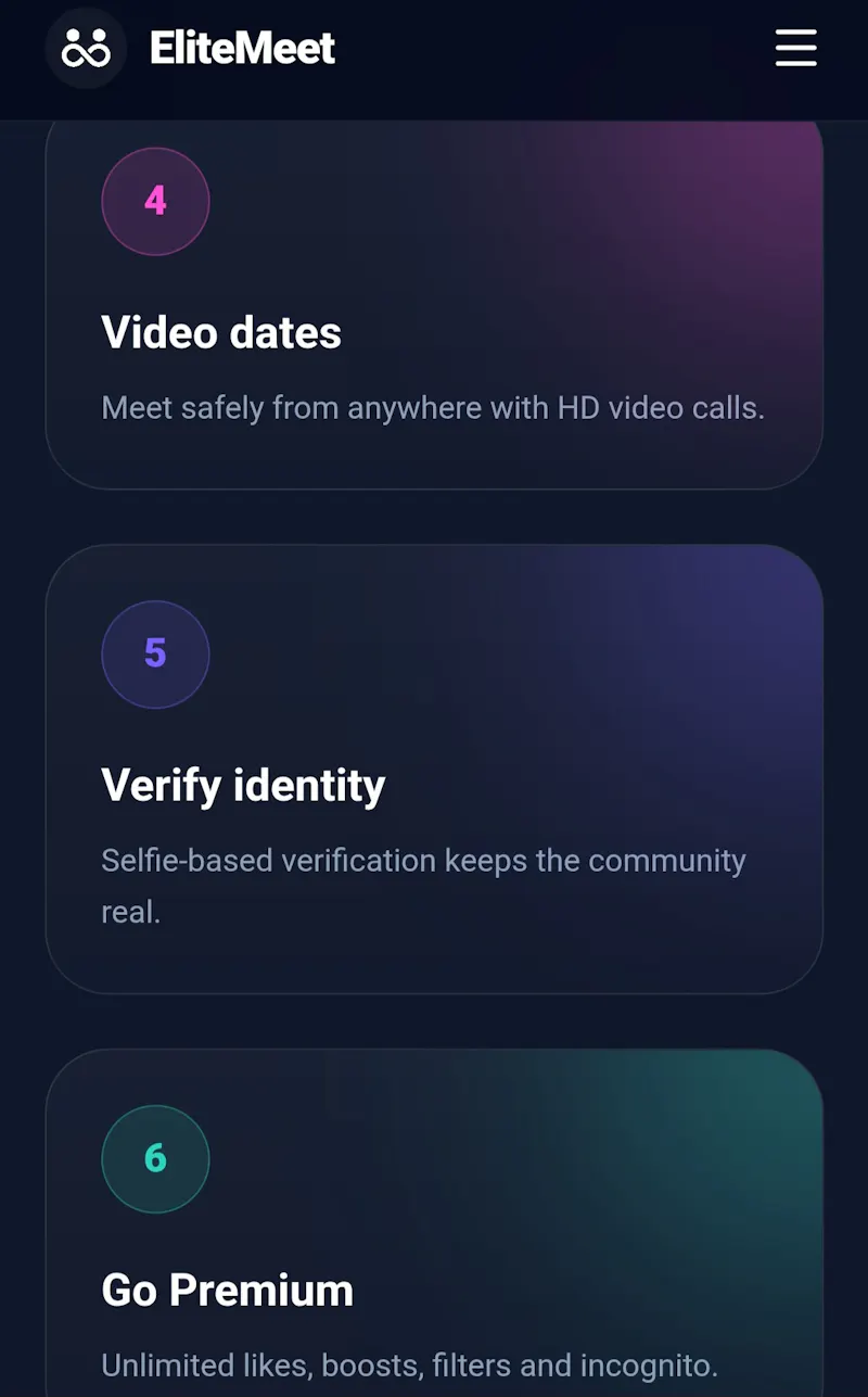 EliteMeet - Verified Love. screenshot 1