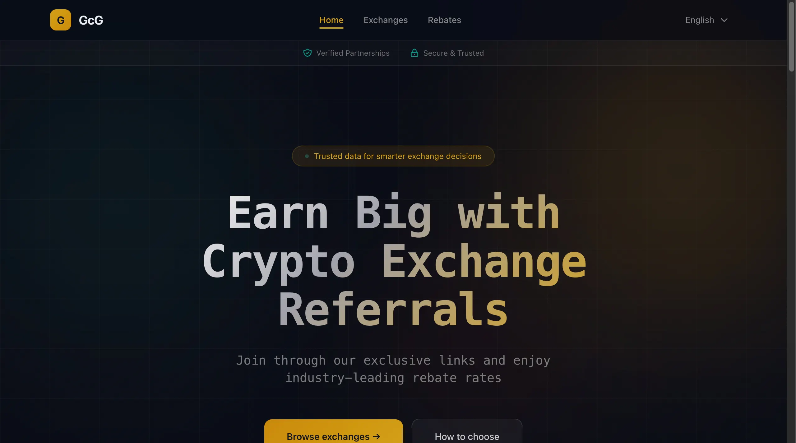 GcG — Crypto Exchange Rebate Comparison gallery image