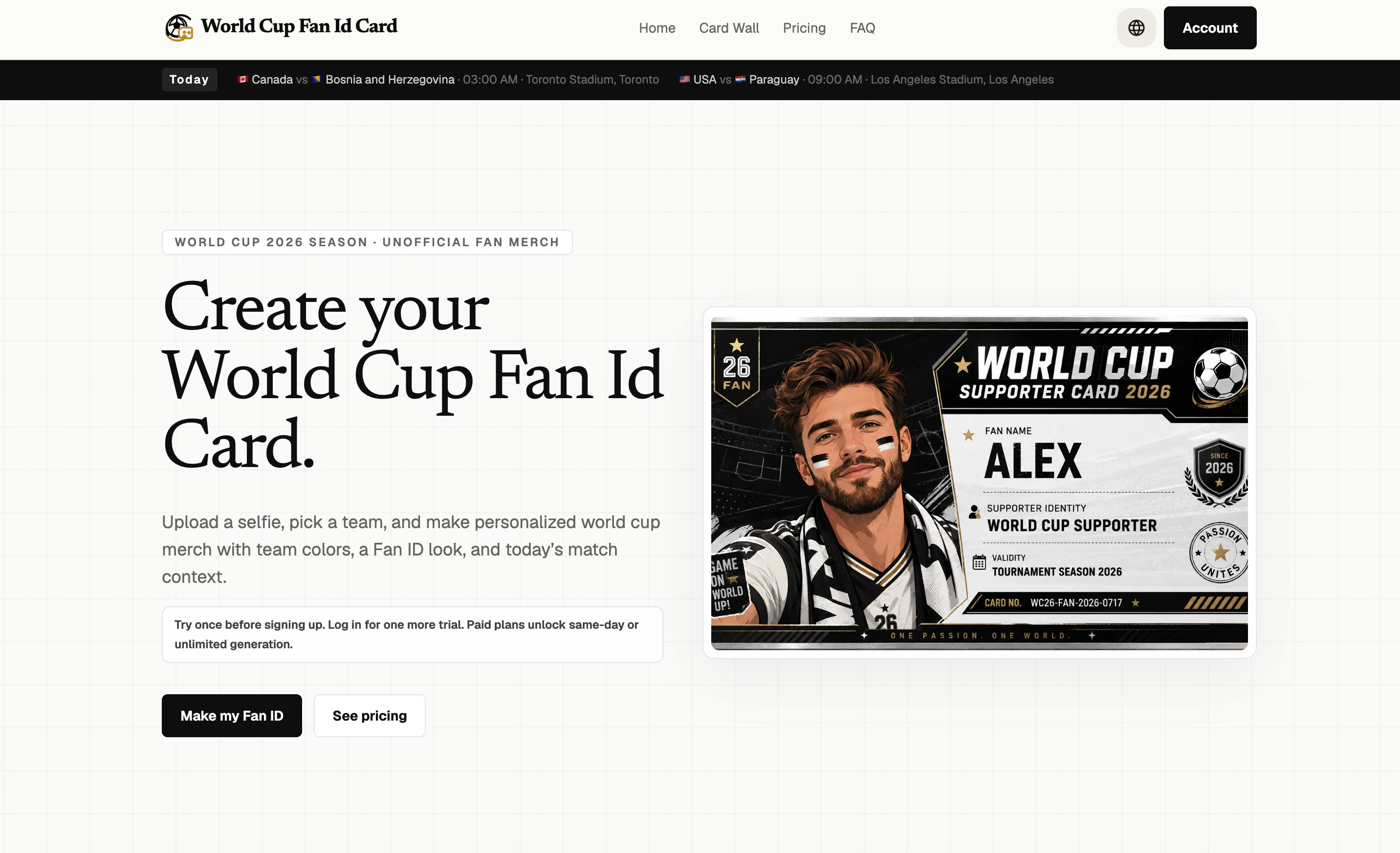 World Cup Fan Id Card gallery image