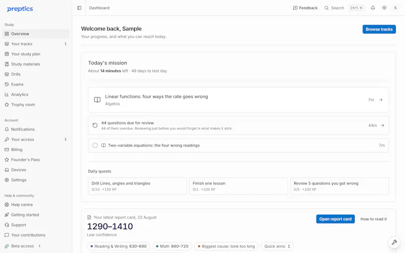 Preptics beta launch screenshot 3