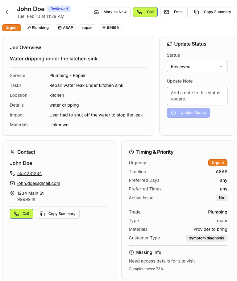 FirstPass - AI Intake for Home Services gallery image