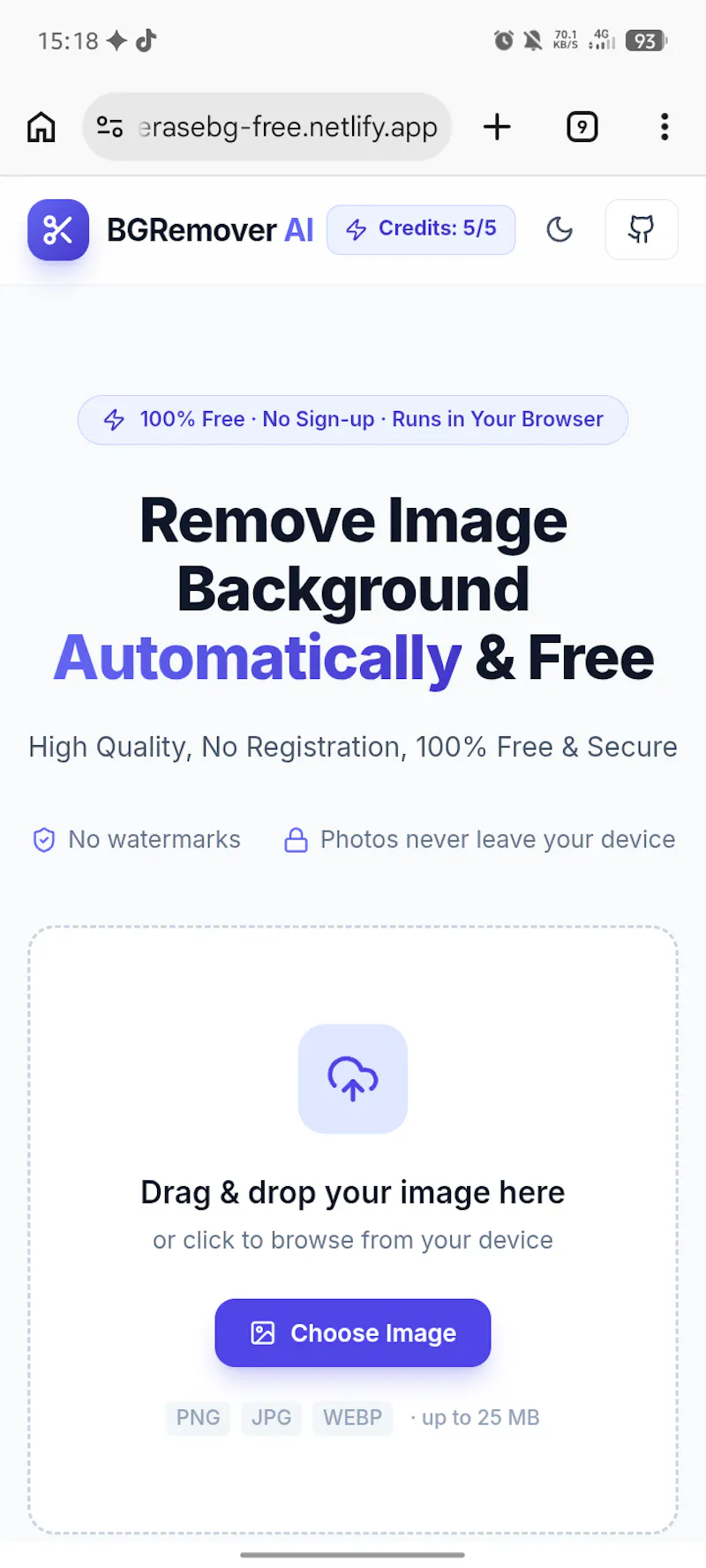 EraseBG - Free AI Background Remover screenshot 1