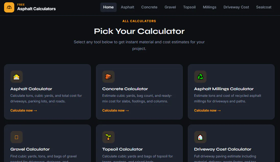 Free Asphalt Calculators gallery image