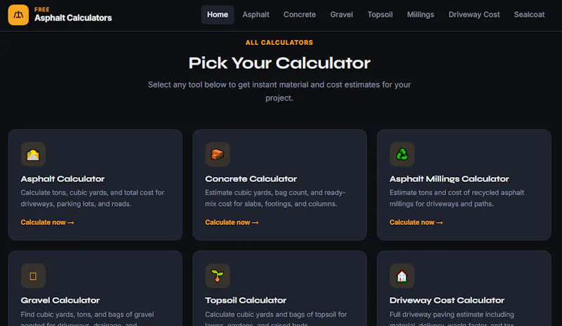 Free Asphalt Calculators screenshot 2