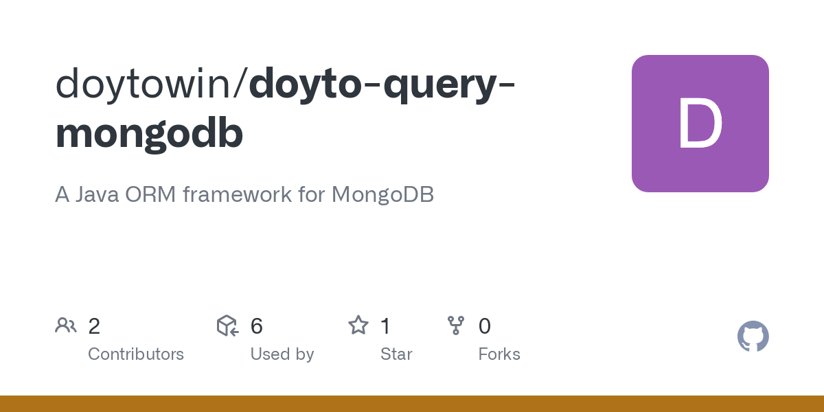 Doyto-query-Mongodb - Doytowin/Doyto-Query-Mongodb : Mongodb를위한 Java 프레임 워크 미디어 1