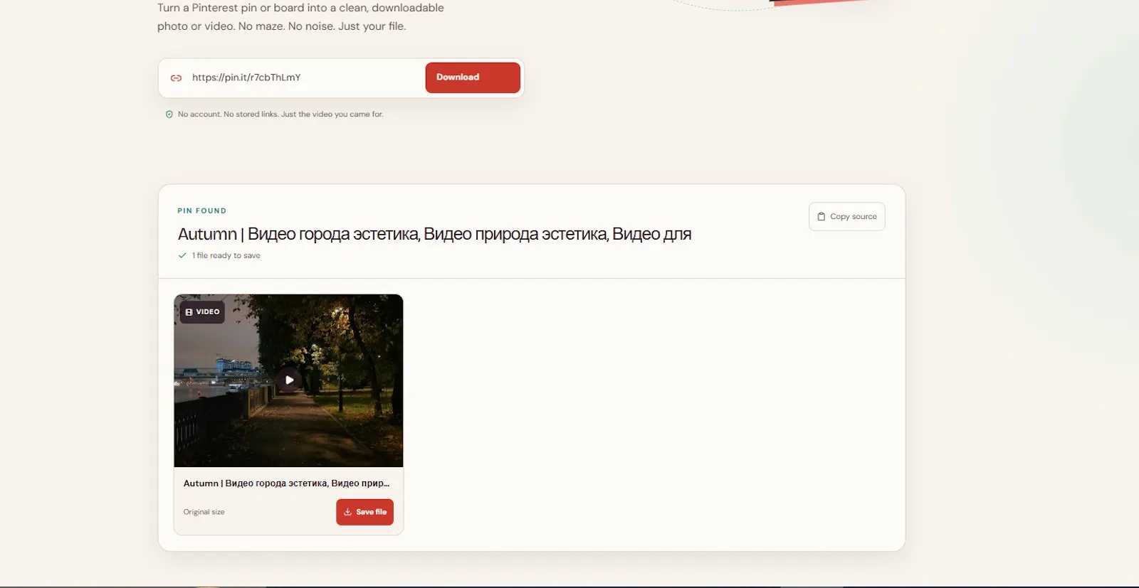 Pinterest Video Downloader screenshot 1