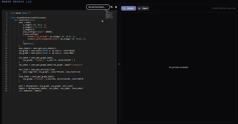 Manim Render Lab screenshot 2