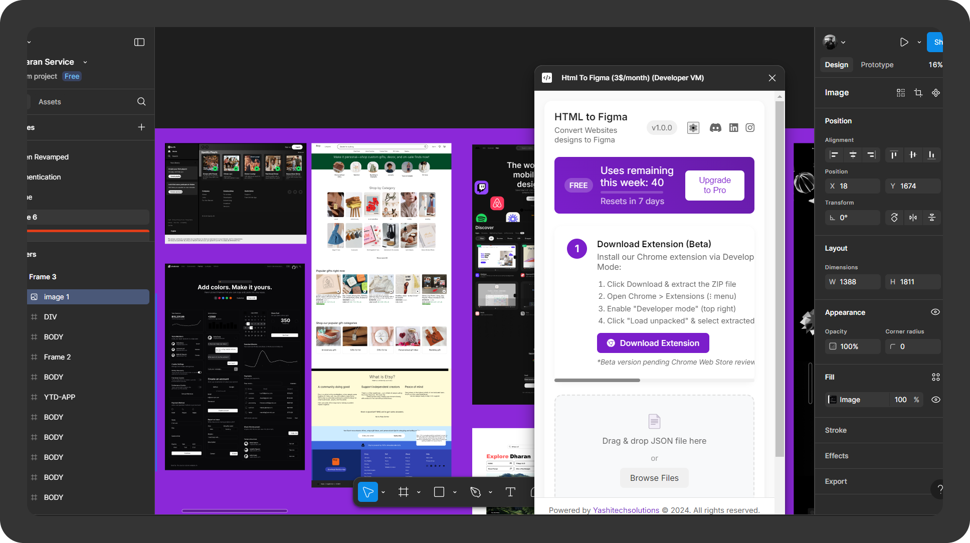 HTML - Figma (Yashitech Solutions tarafından) - Herhangi bir web sitesini düzenlenebilir Figma tasarımlarına anında dönüştürün medya 3