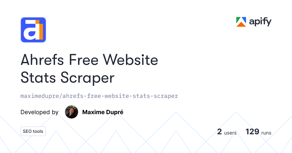 Ahrefs Free Website Stats Scraper gallery image