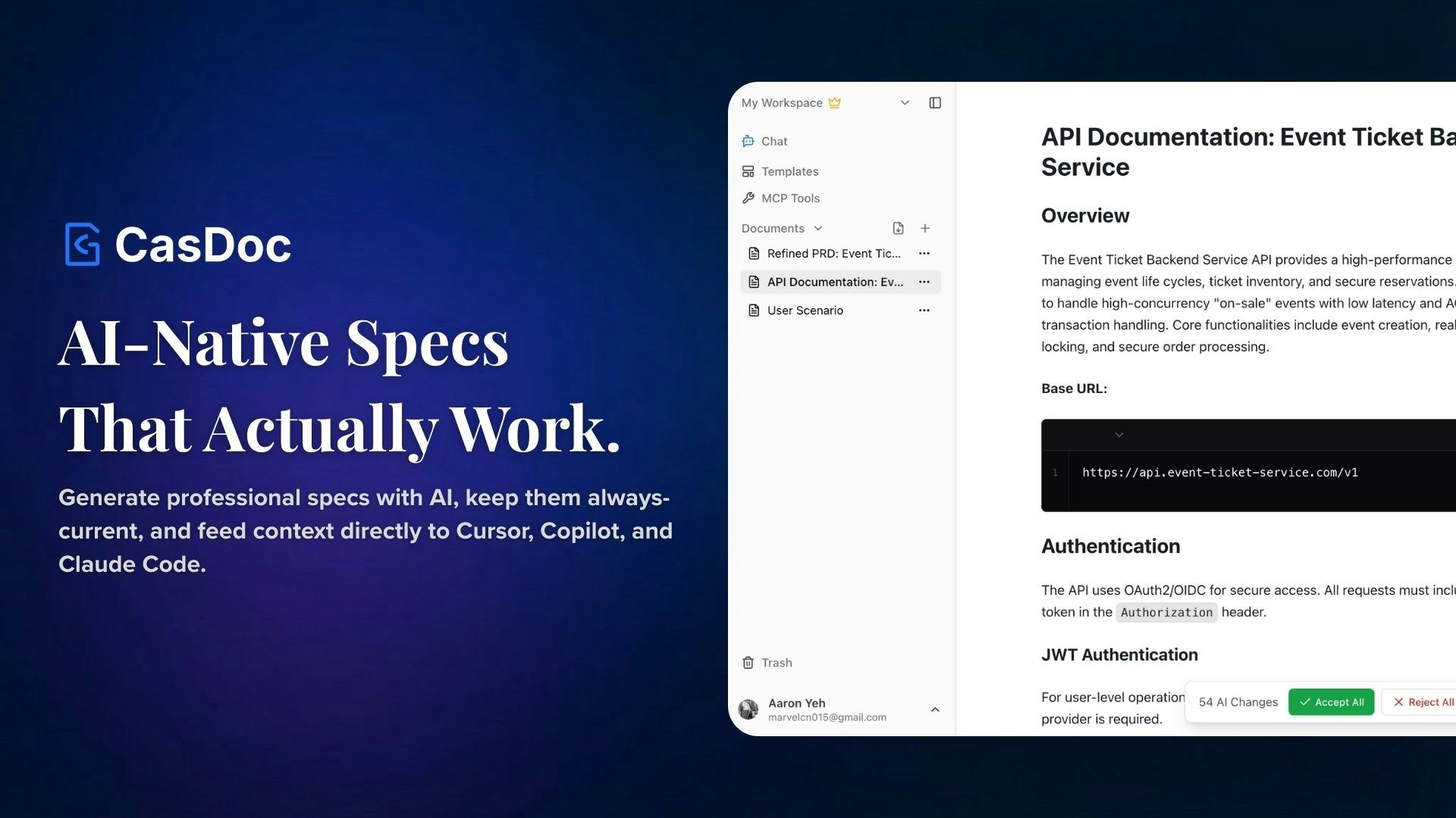 CasDoc - Main product screenshot demonstrating key features and user interface