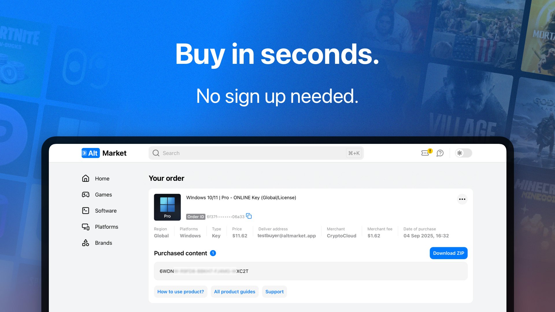 Mídia 4 de AltMarket.app - Compre chaves de jogo e cartões -presente em segundos - rápido e seguro.