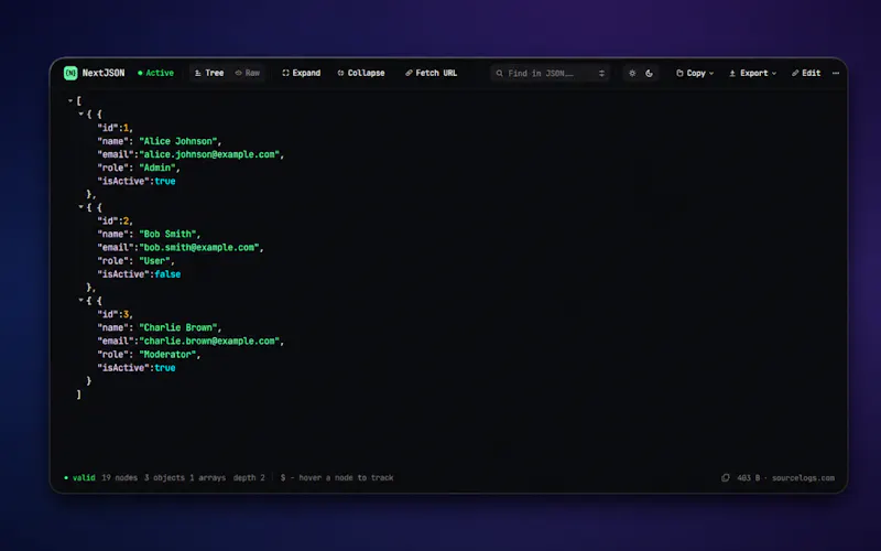 NextJSON screenshot 3