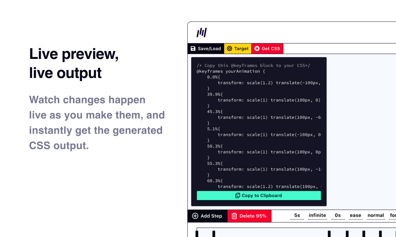 Keyframes.app Visual editors to generate CSS for your projects 👨‍💻