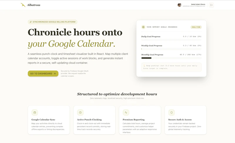 Albatross — Google Calendar Time Tracker screenshot 1