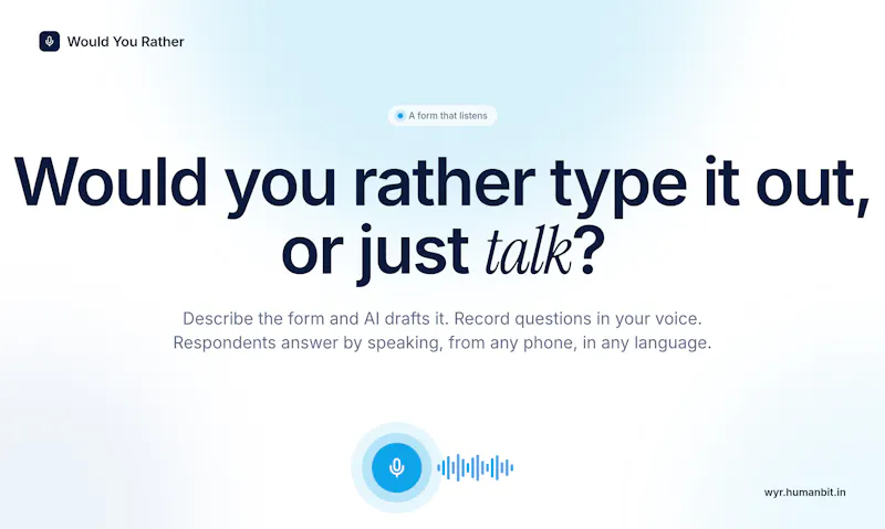 Would You Rather : A form that listens screenshot 1