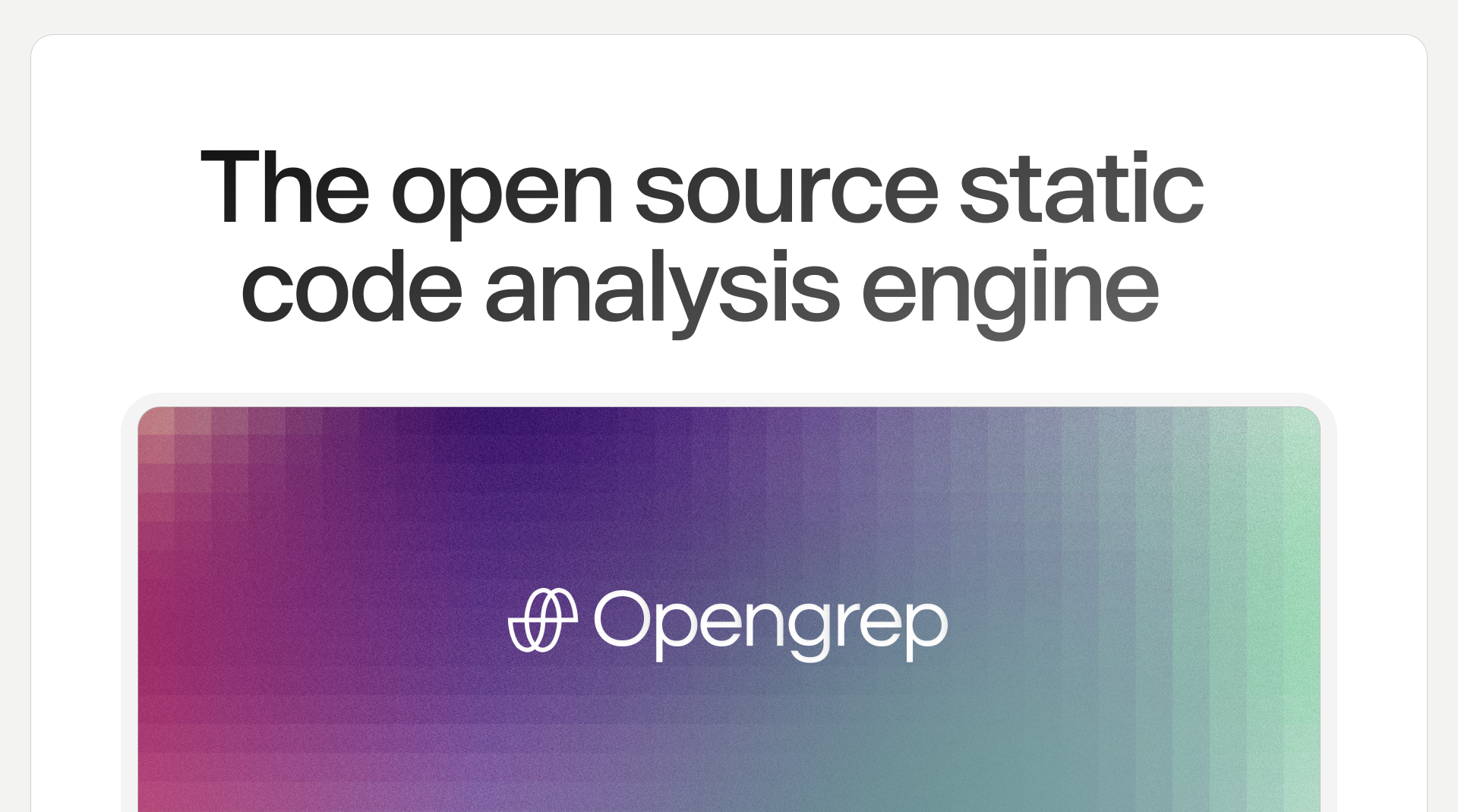 startuptile Opengrep-The open source code security engine