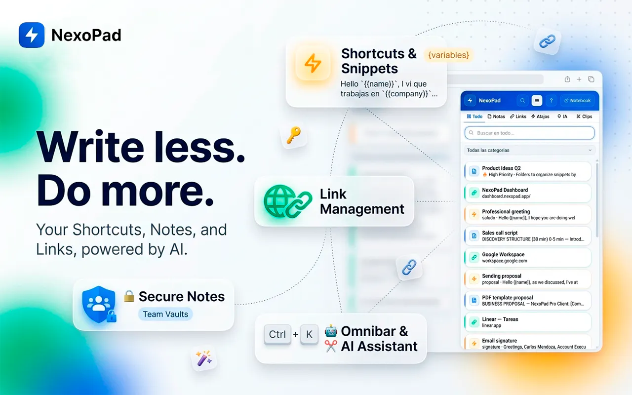 NexoPad: Text Expander, Notes & Links gallery image