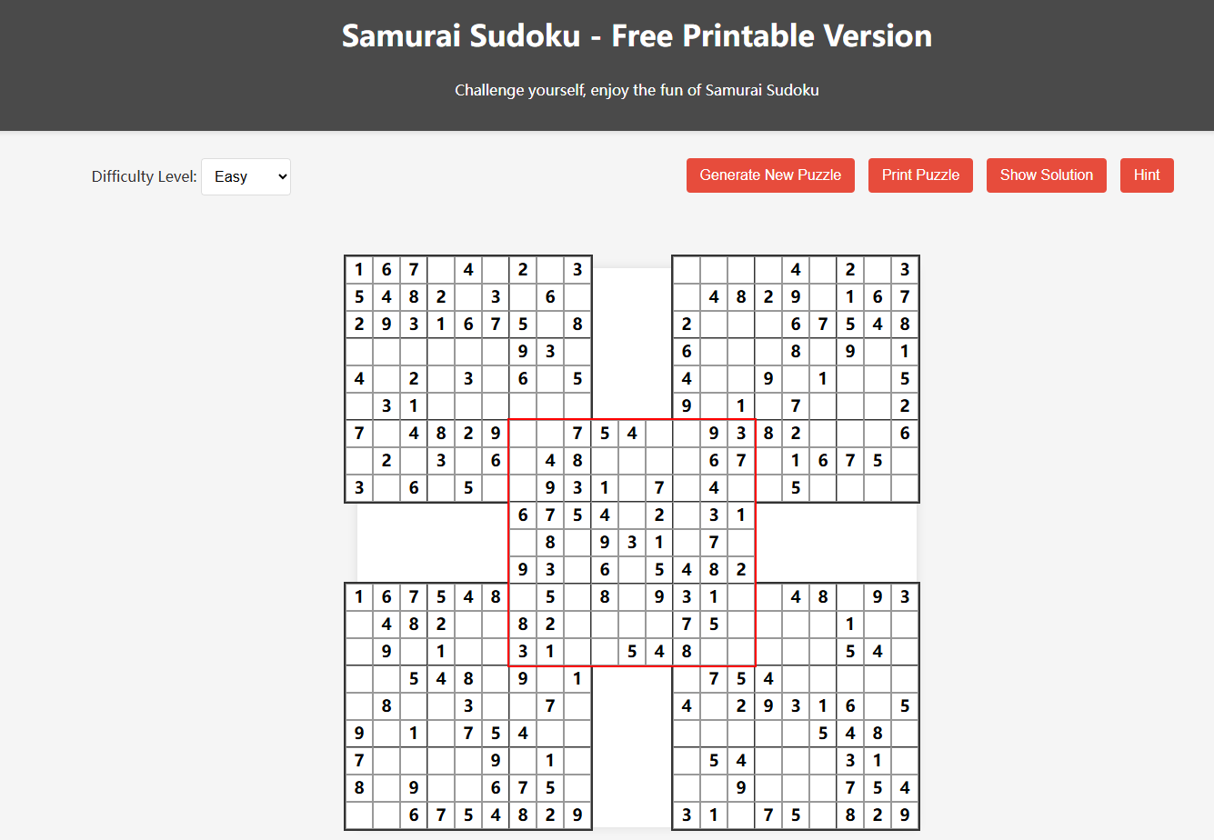 Samurai Sudoku media 1