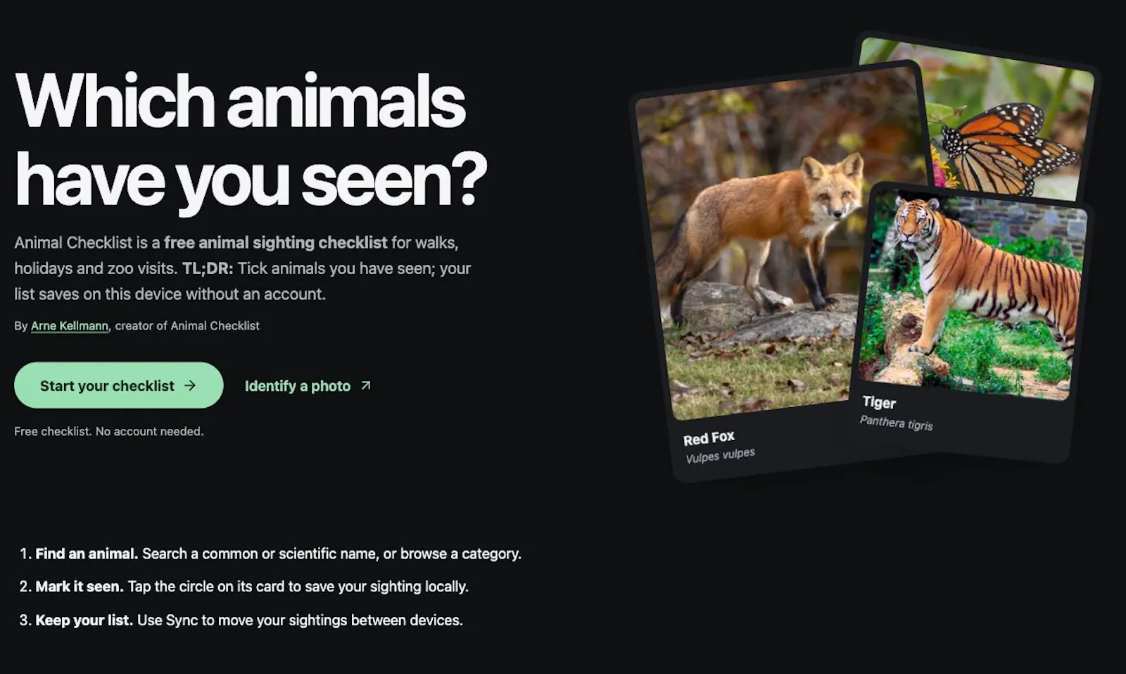 Animal Checklist screenshot 1