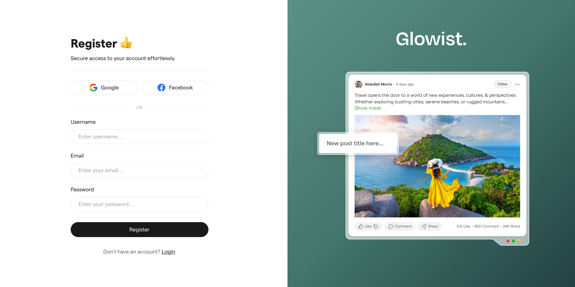 GLOWIS: Templat laman web blog html media 23