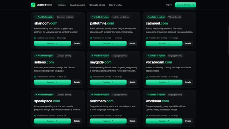CheckedName screenshot 2