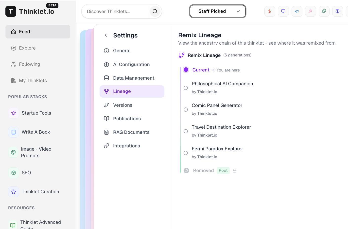 Thinklet.io - Screenshot 4 showing product features and functionality