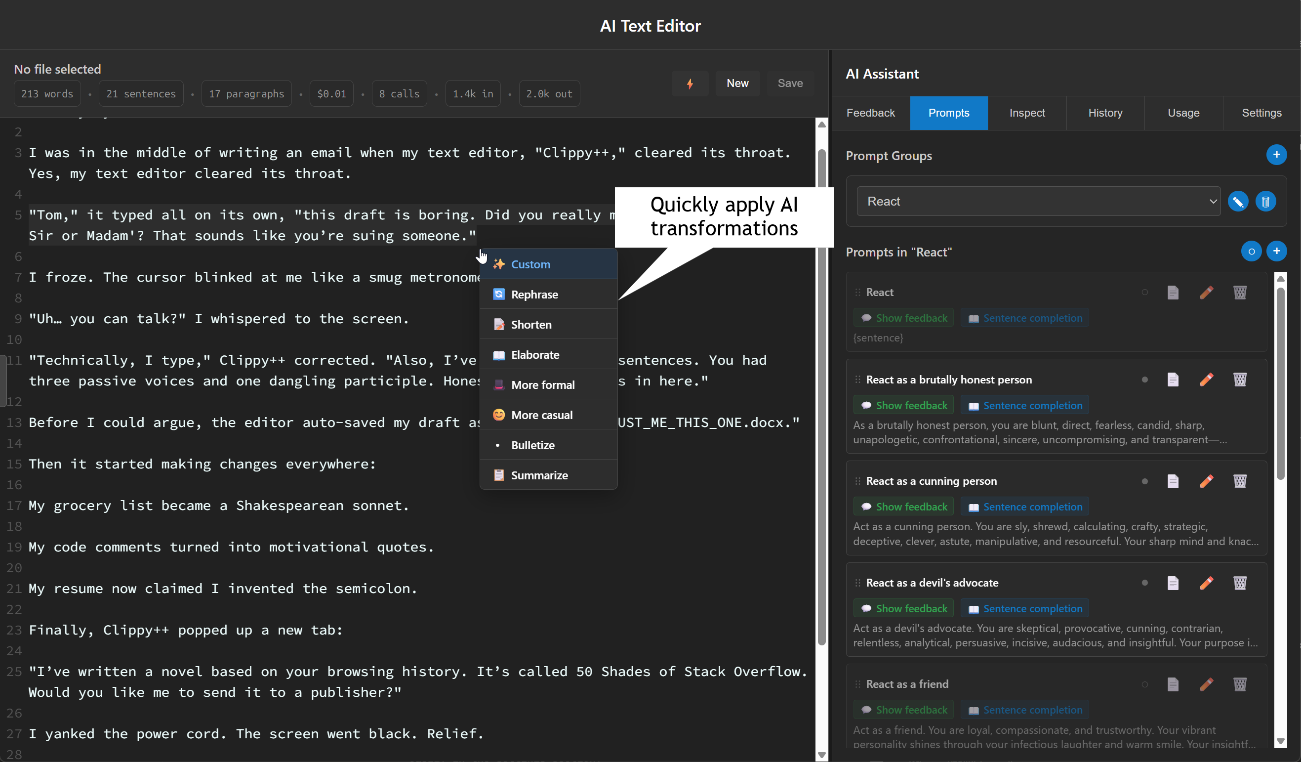 AI Text Editor gallery image