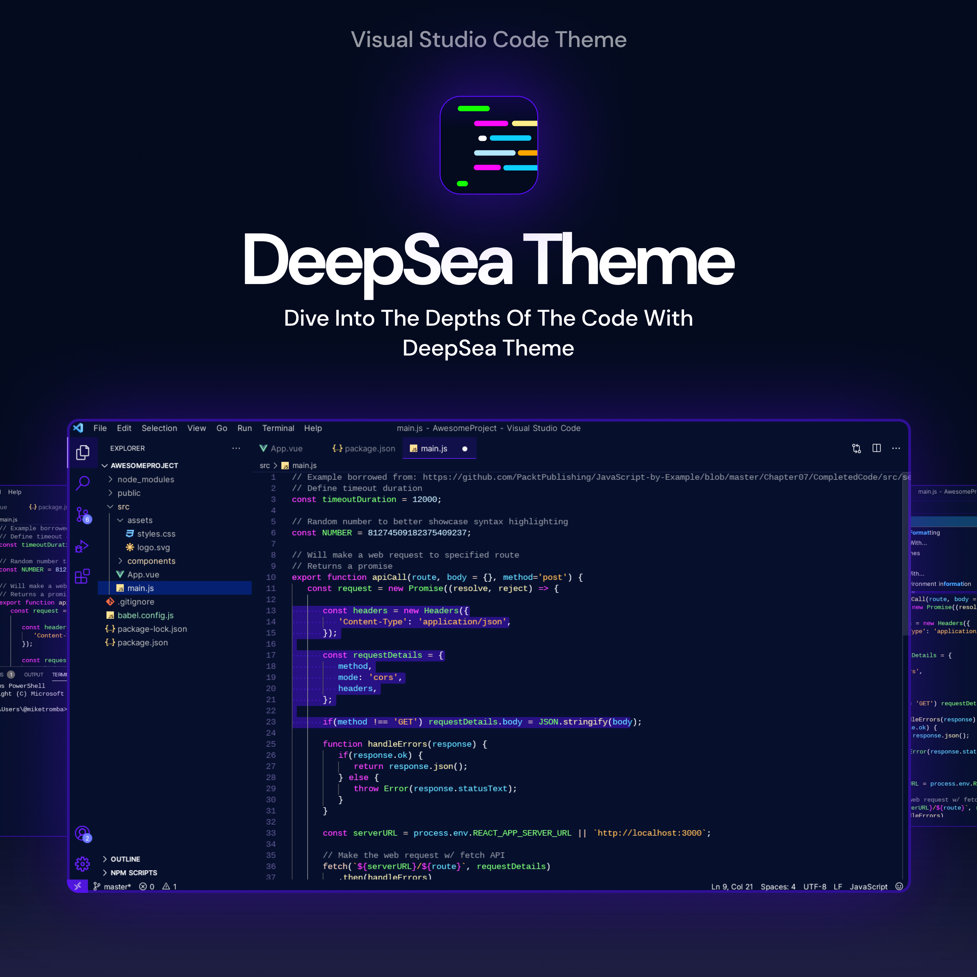 Deepsea主题 - 深夜编码会议的完美与代码主题媒体1