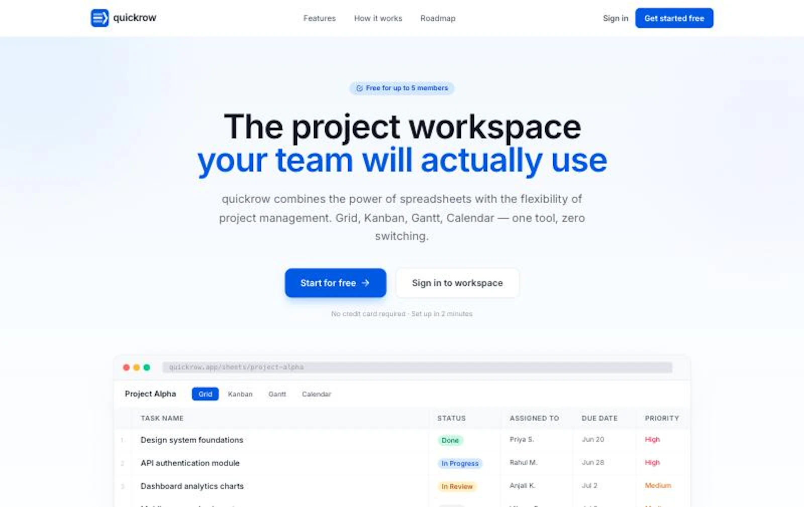QuickRow screenshot 1