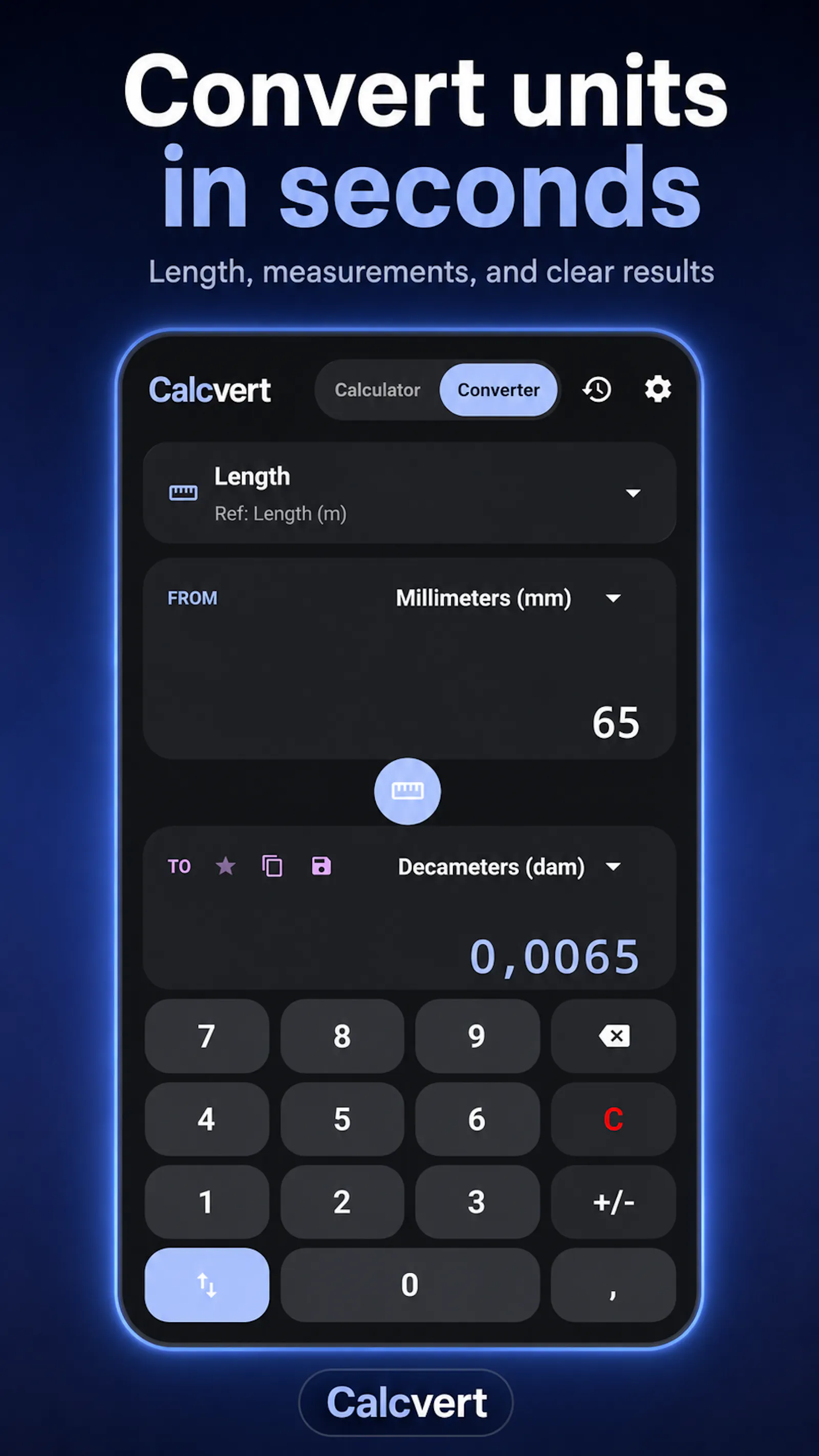 Calcvert: calculator converter screenshot 1