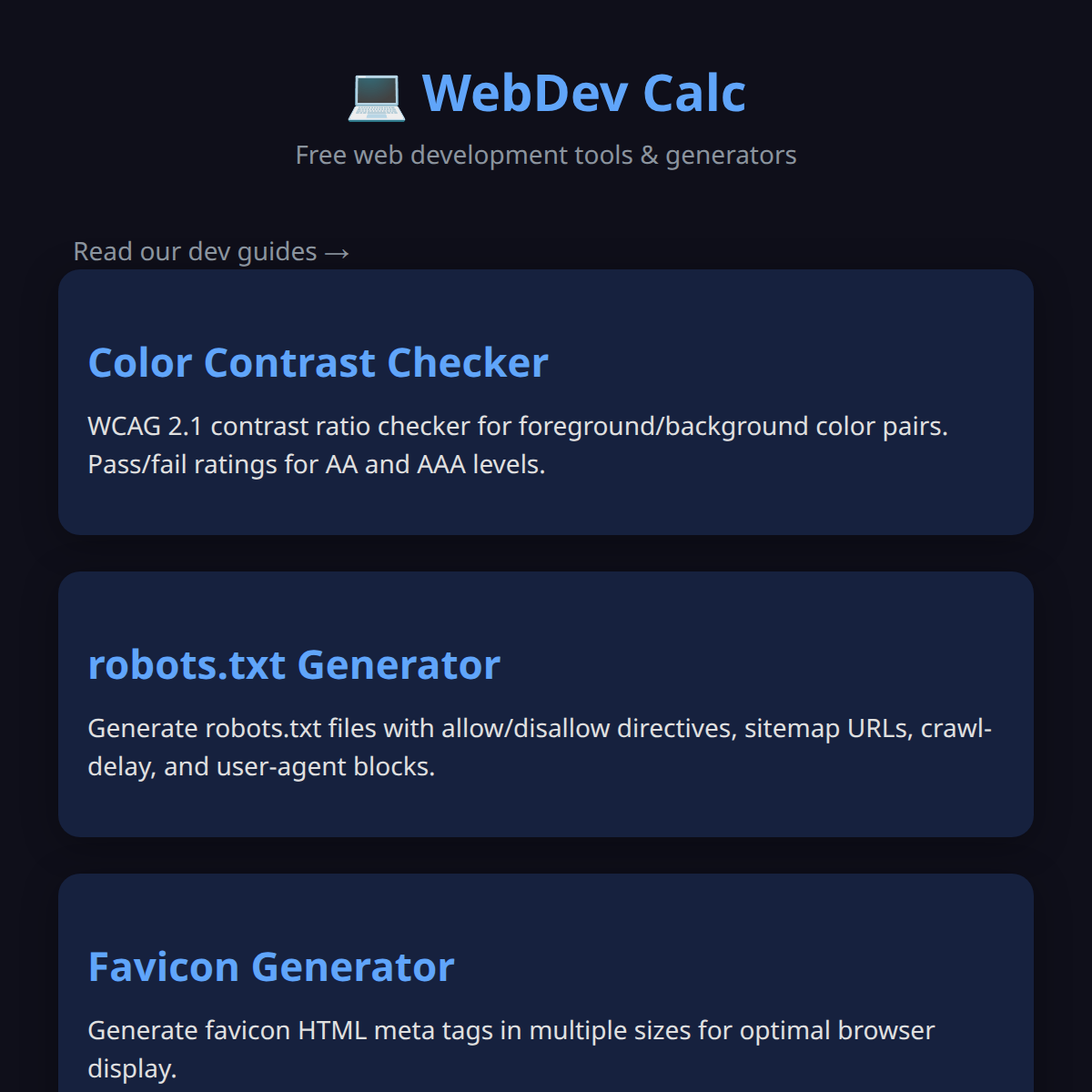WebDevCalc