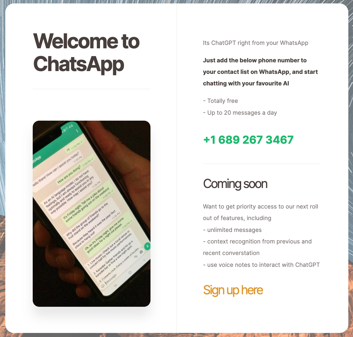 Chasapp - CHATGPT จาก WhatsApp ของคุณฟรี media 1