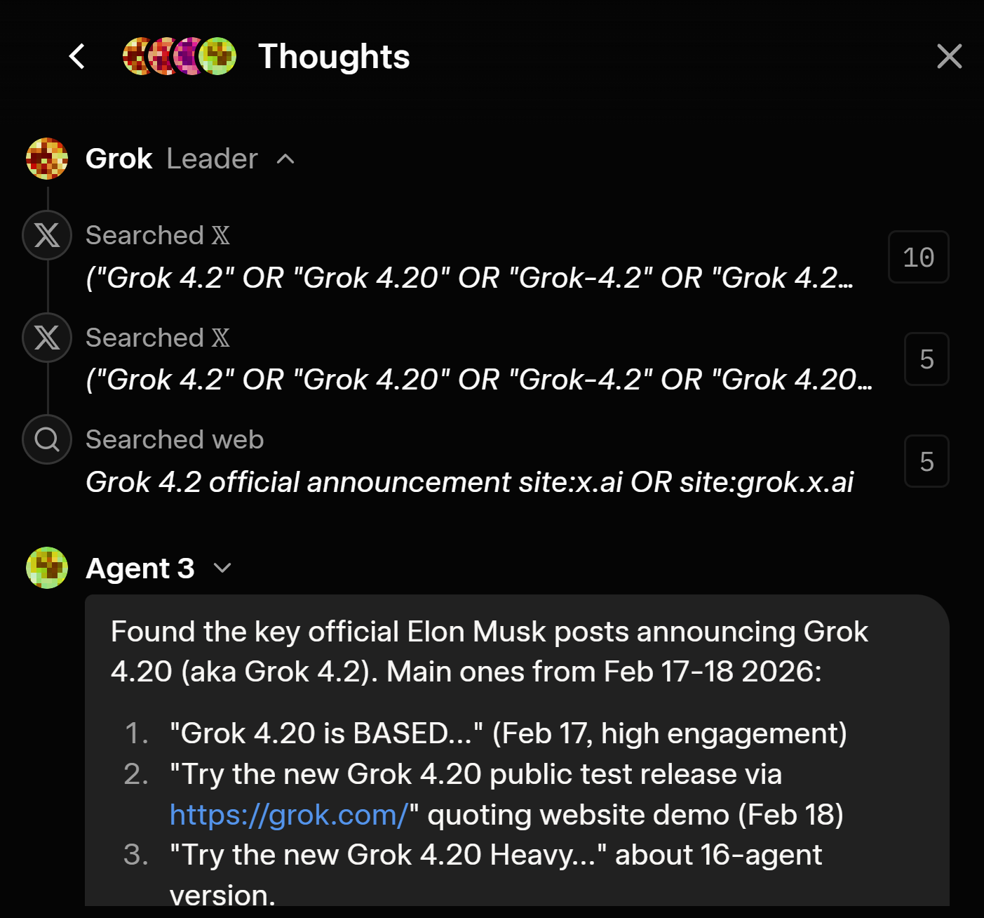 Grok 4.2 (Beta) - Screenshot 3 showing product features and functionality