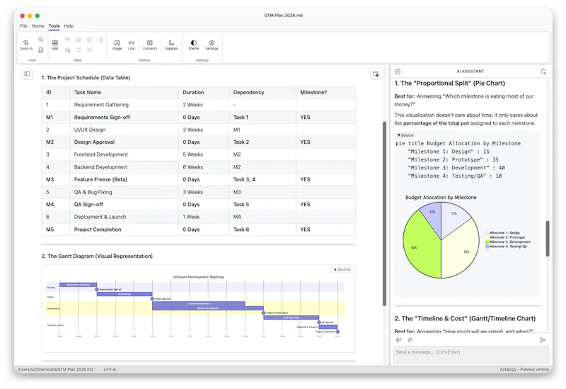 Antalogy: real Word-like Markdown editor screenshot 3