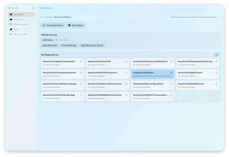 GitSync for macOS screenshot 2