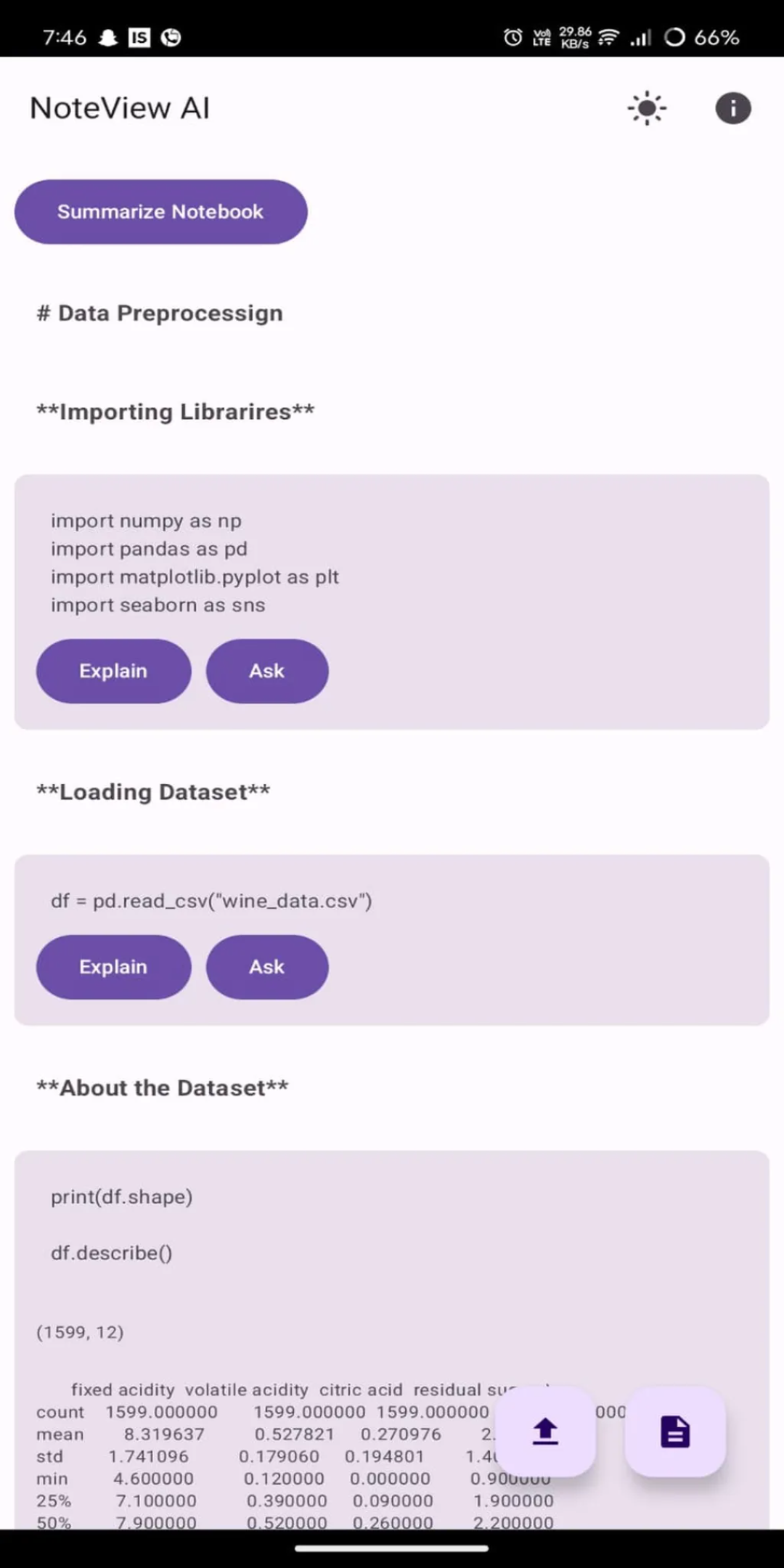 NoteView AI - App JuPyter Notebook alimentata dall'intesi avanzata per la guida del codice e riassunti media 3