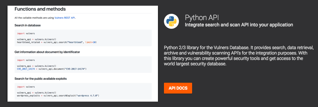 Vulners: complete security database gallery image