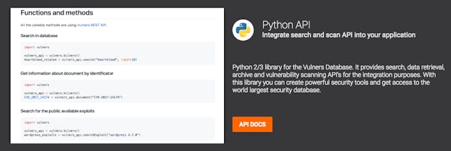 Vulners: complete security database gallery image