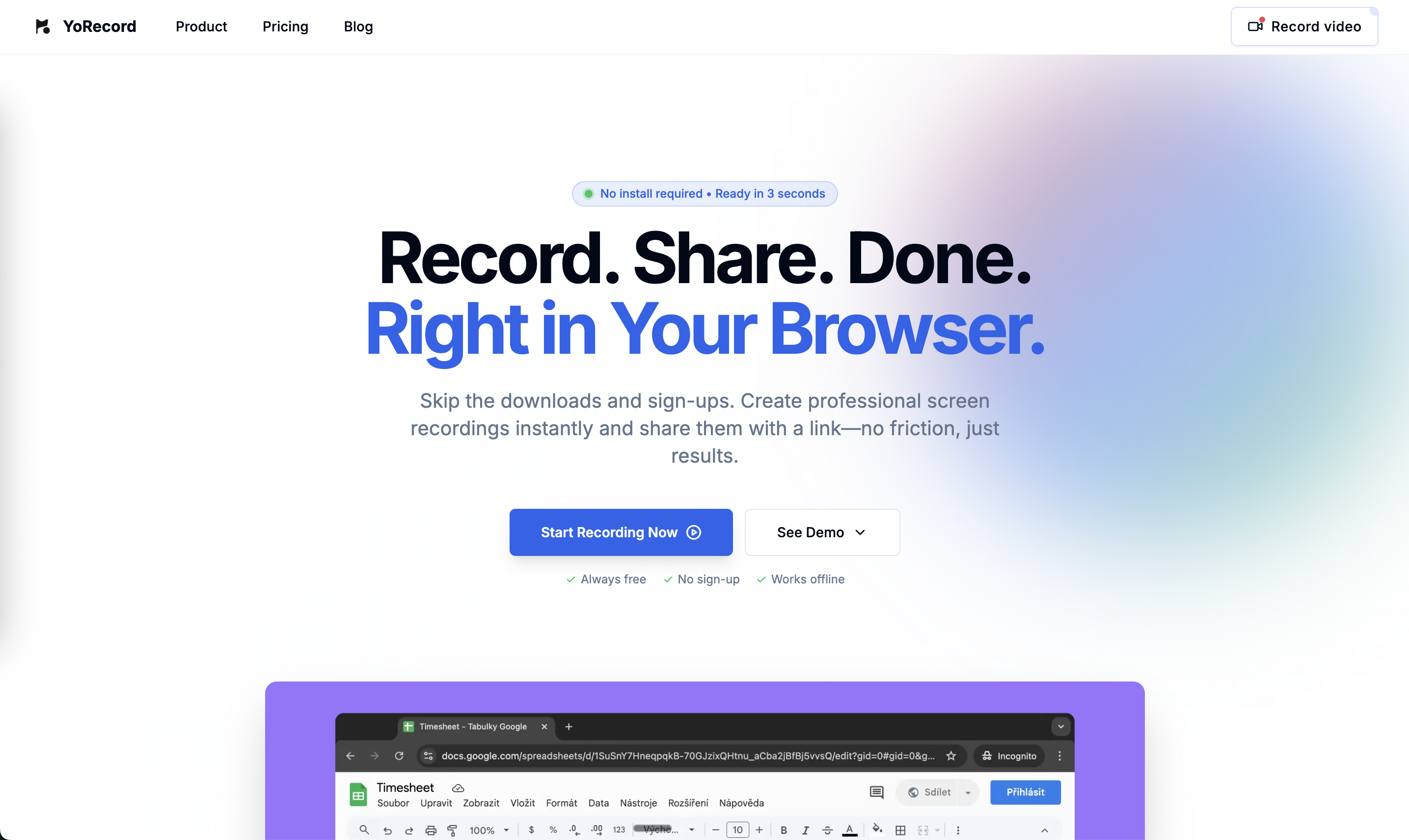 وسائط yorecord - سجل شاشتك وشارك رسالتك وتخطي الاجتماع 1