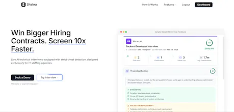 Shakra - AI interviews for tech hiring gallery image