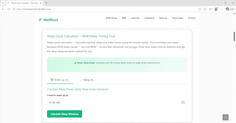 REM SLEEP CYCLE CALCULATOR - Your health screenshot 1