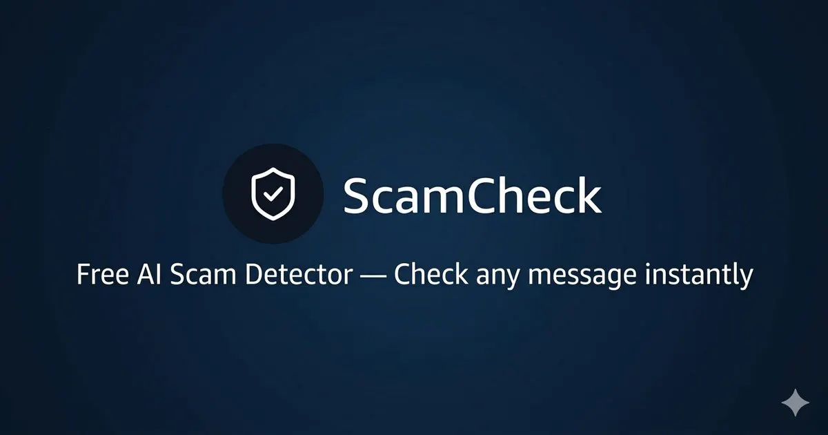 ScamCheck 제품 배너