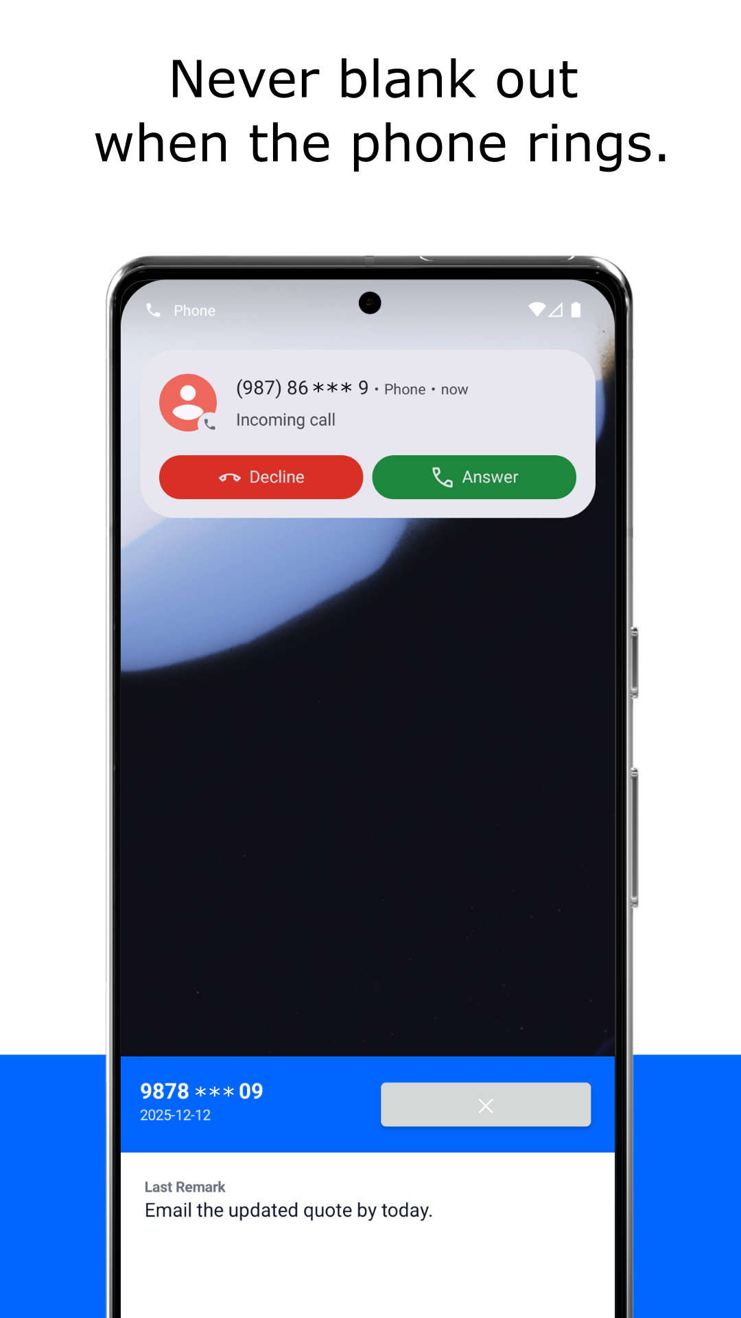Call Memory - Main product screenshot demonstrating key features and user interface
