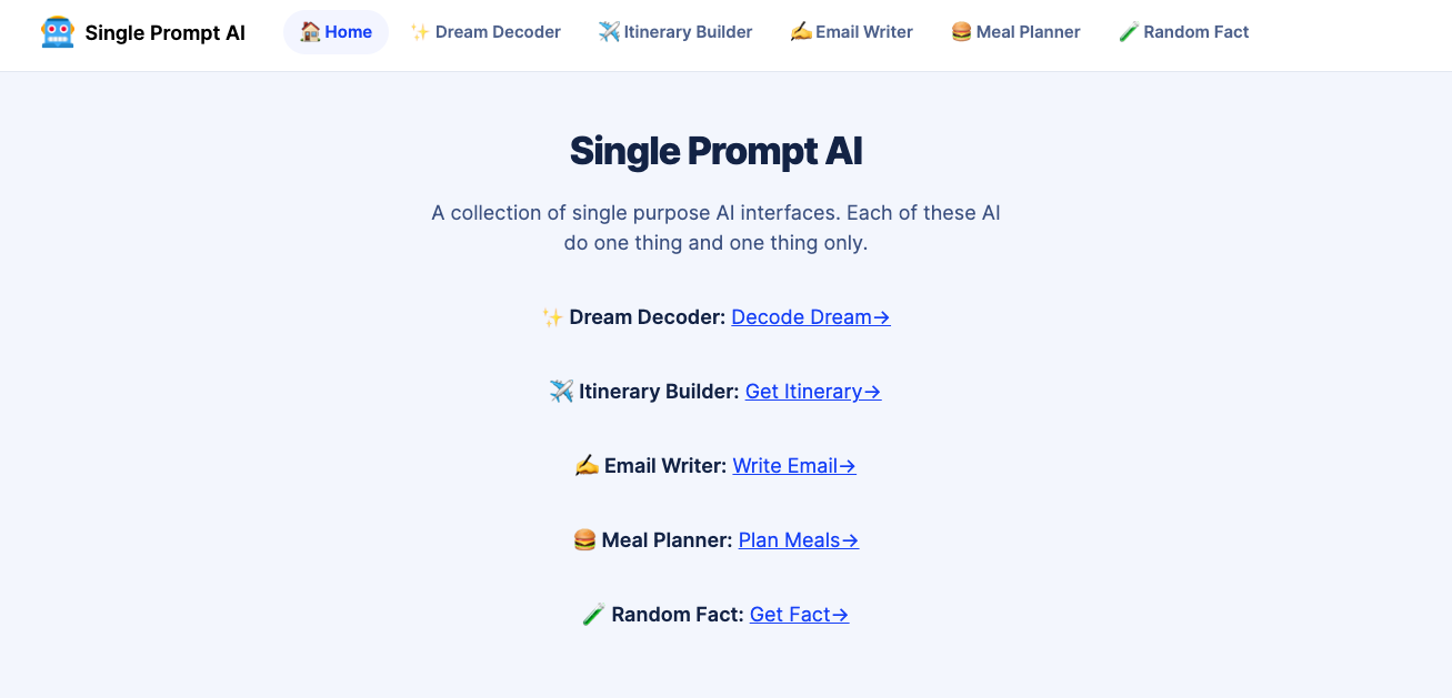 단일 프롬프트 AI - 단일 목적 AI 인터페이스 모음 미디어 1