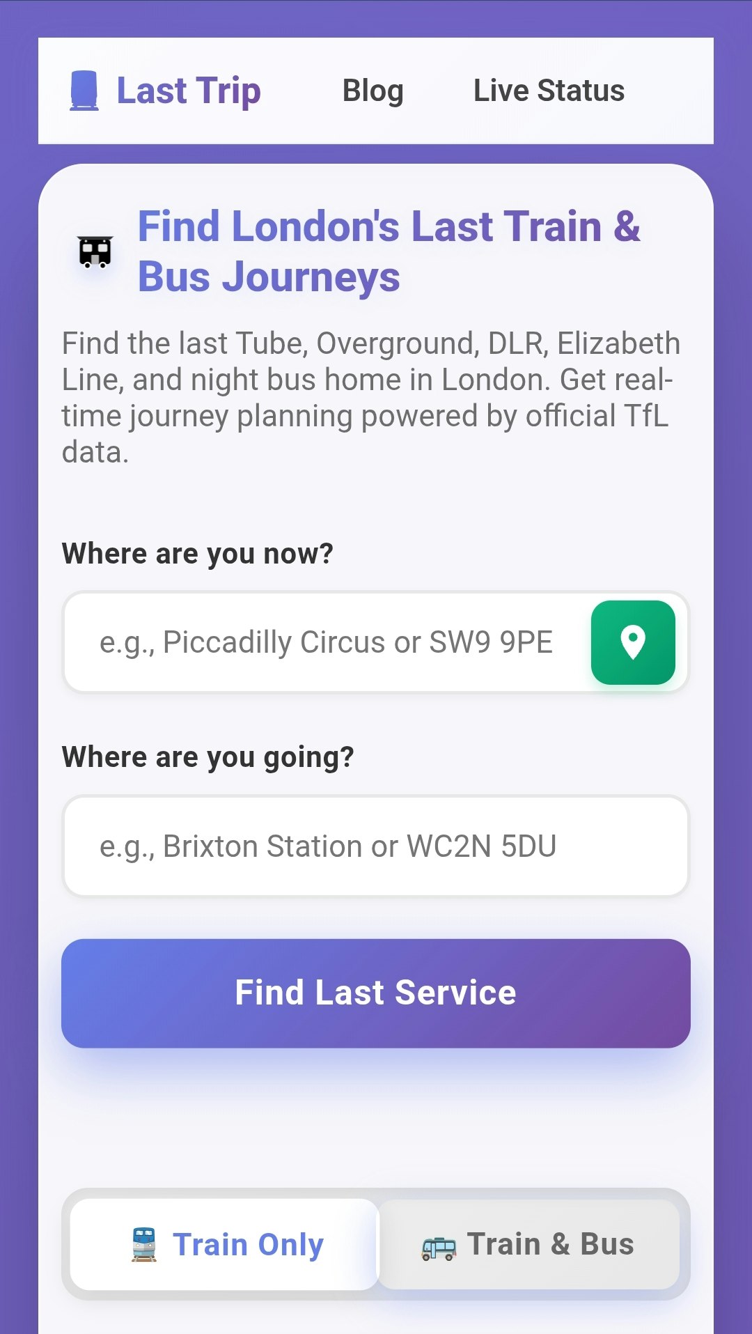 Last Trip - Main product screenshot demonstrating key features and user interface