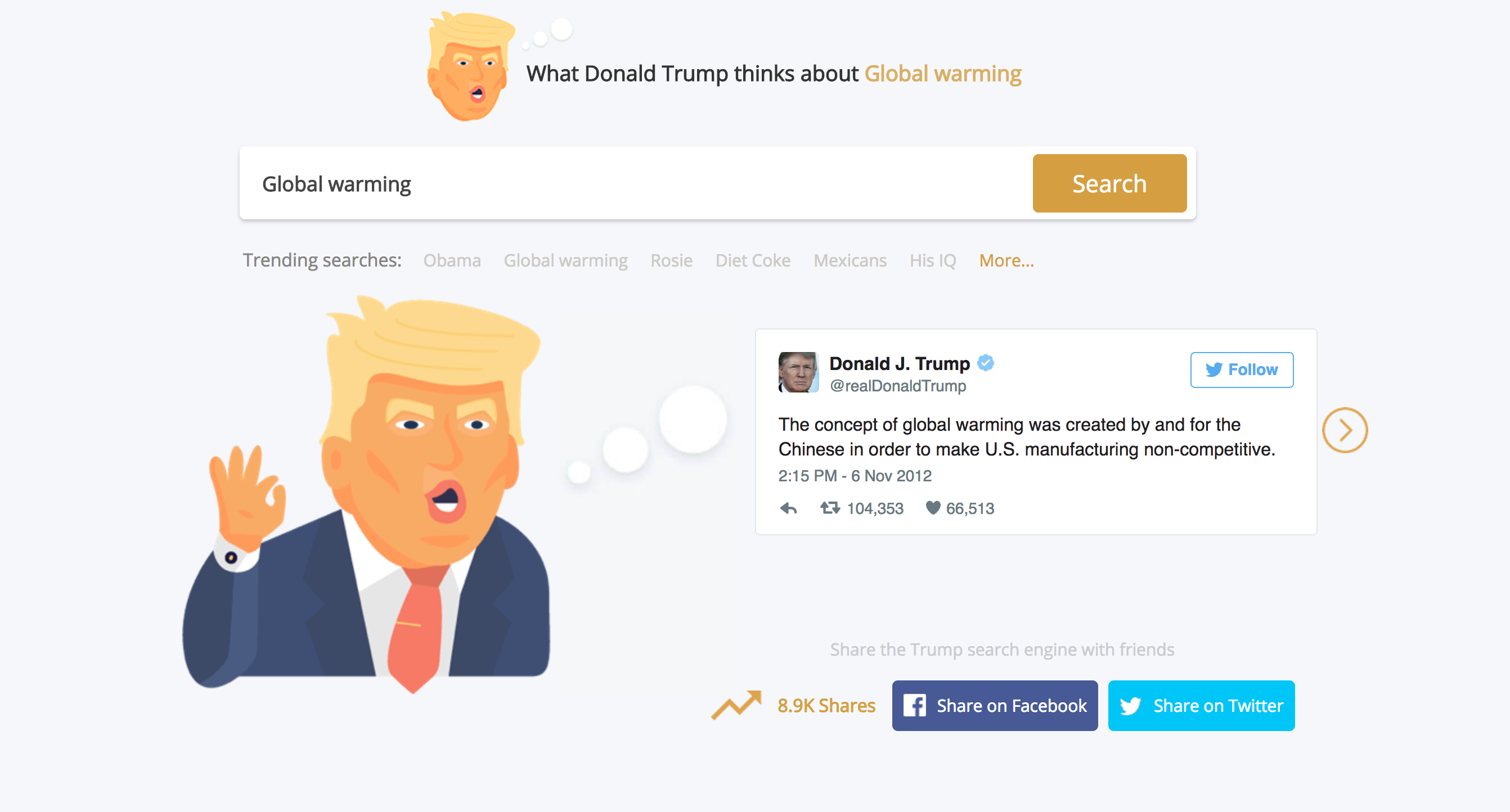 What does Trump think of? gallery image